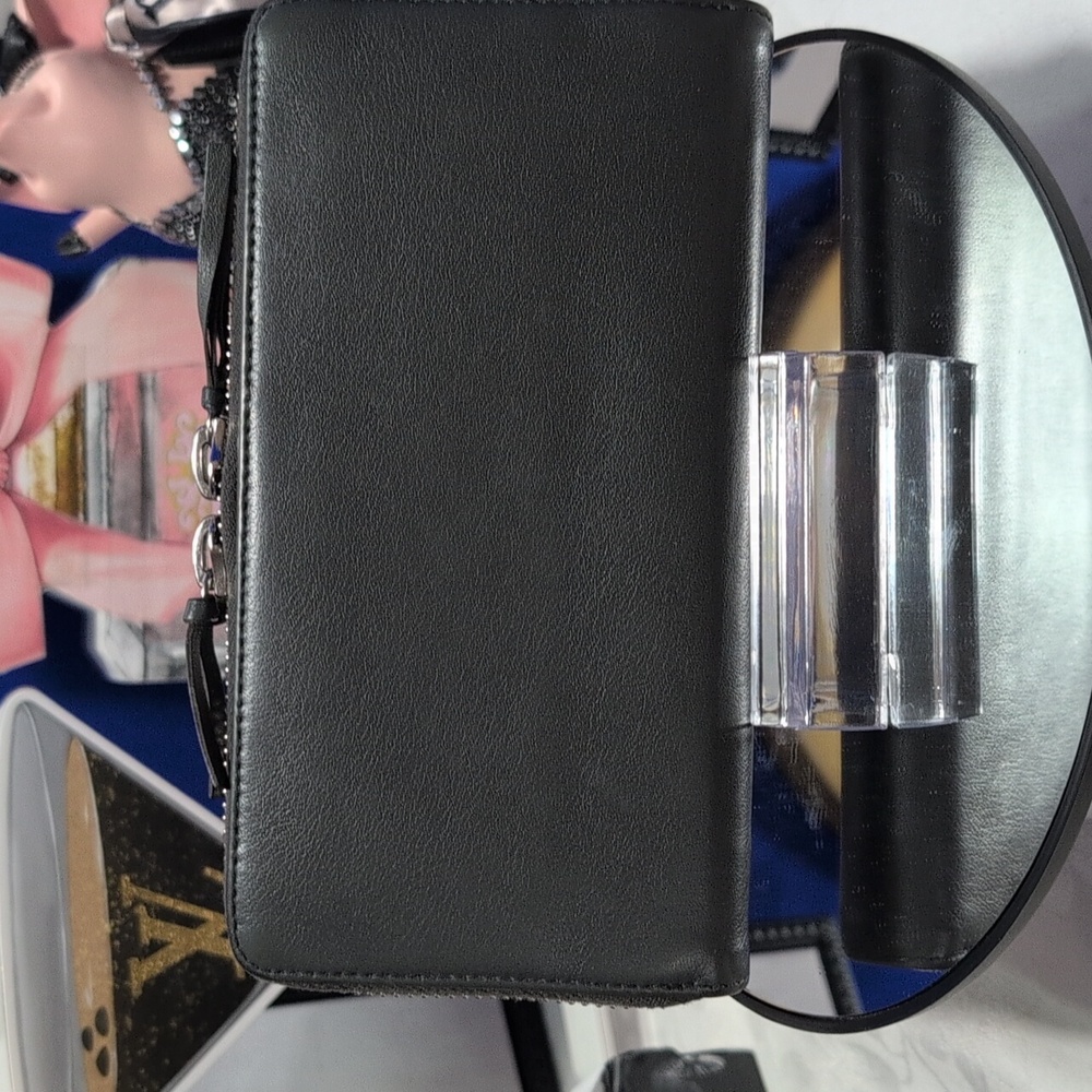 Balenciaga Papier Continual Double Zip Wallet In Gray Calfskin Leather/W Silver - Picture 8 of 17